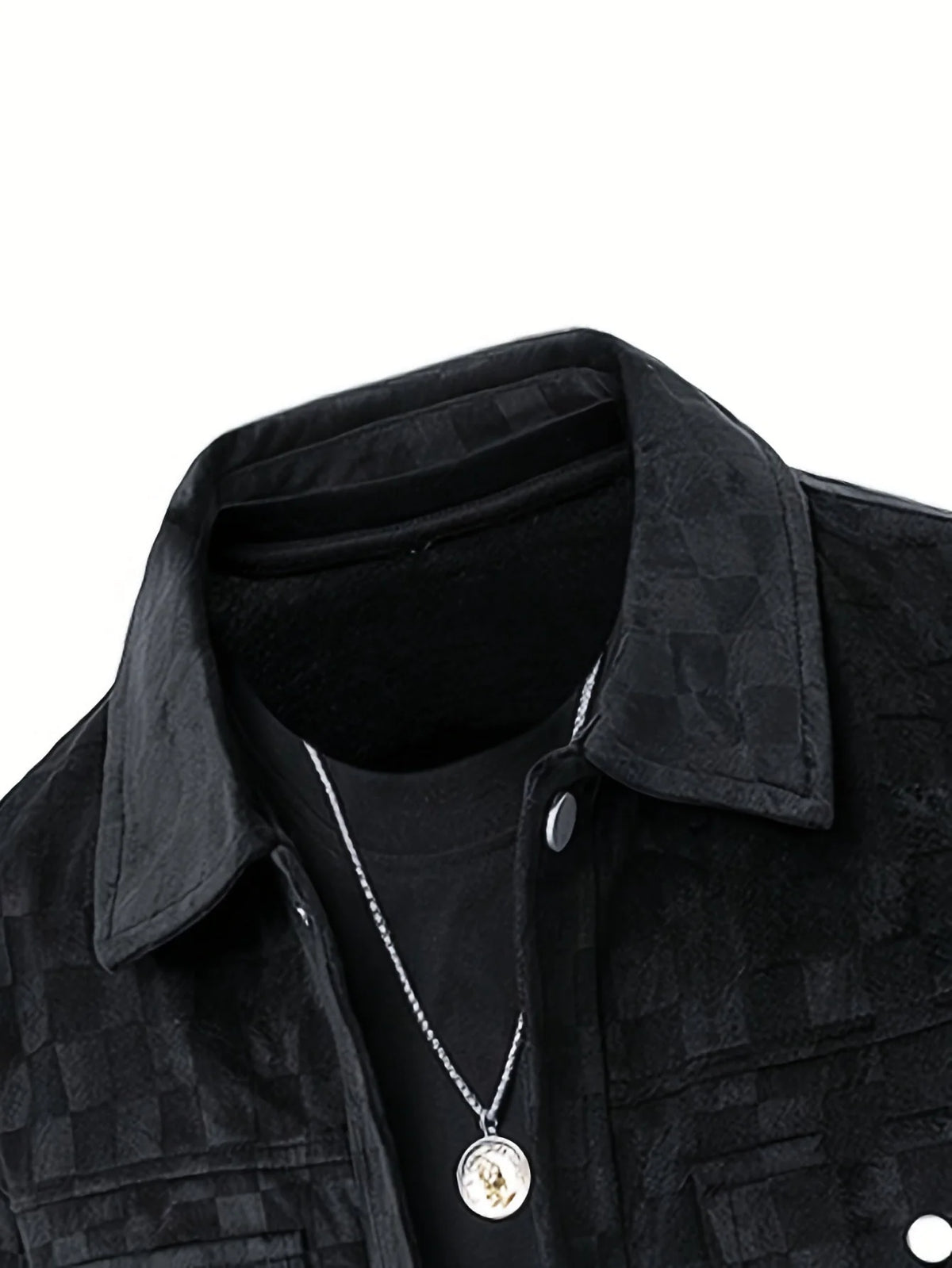Men's checked suede jacket with satin lining