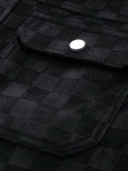 Men's checked suede jacket with satin lining
