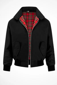 Leonard | Men's Harrington Jacket with Tartan Lining and Ribbed Cuffs