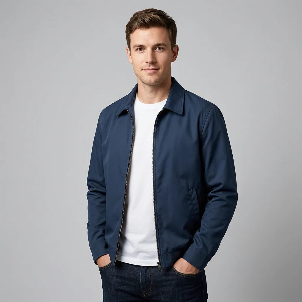 Men's lightweight jacket with checked lining