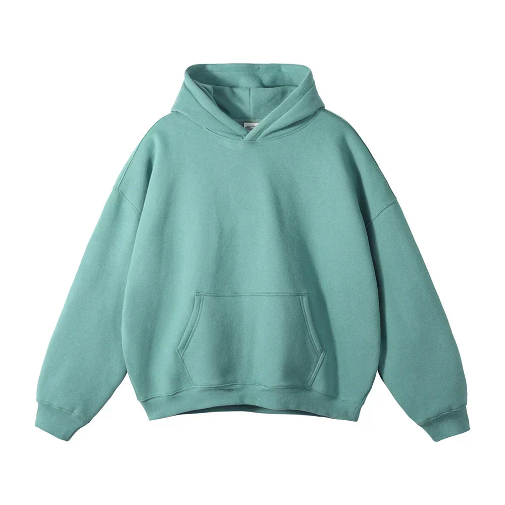 Men's turquoise oversized fleece lined hoodie