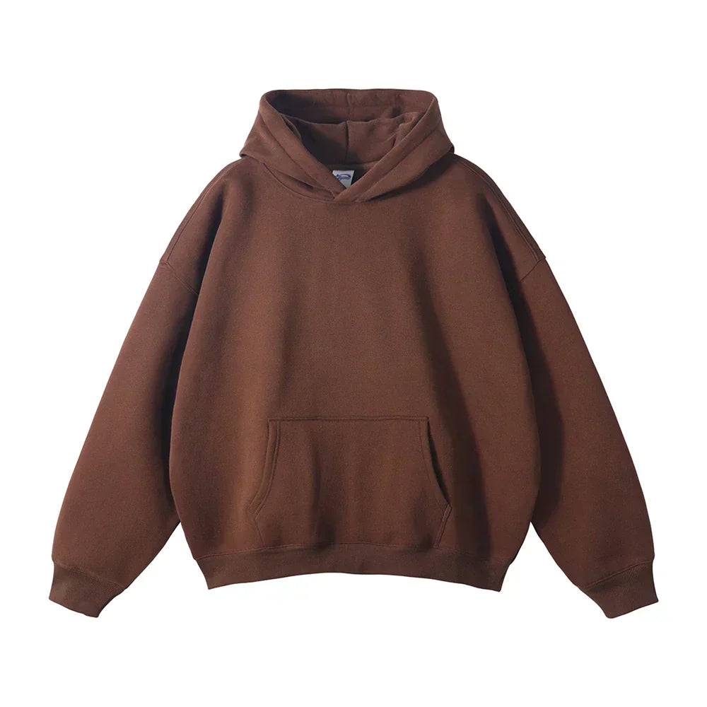 Men's chestnut oversized fleece lined hoodie