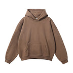 Men's brown oversized fleece lined hoodie