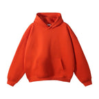 Men's orange oversized fleece lined hoodie