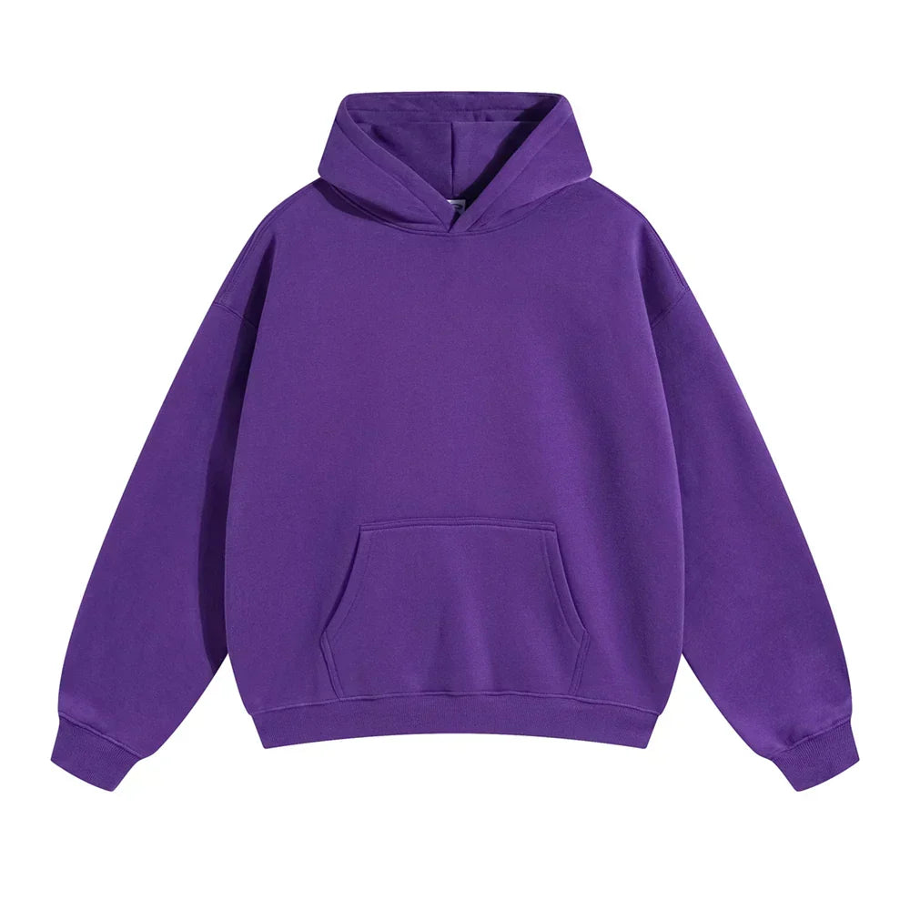 Men's purple oversized fleece lined hoodie