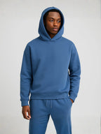 Men's blue oversized hoodie and jogger tracksuit set