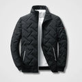 Men's black quilted bomber jacket