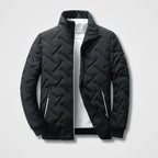 Men's black quilted bomber jacket