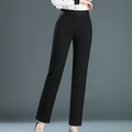 Women's straight-leg tailored trousers in black