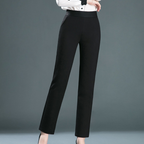 Women's straight-leg tailored trousers in black