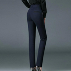 Women's straight-leg tailored trousers in black