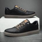 Men's faux leather lace-up trainers