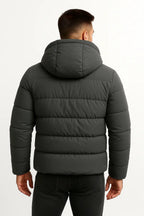Men's insulated puffer jacket with hood