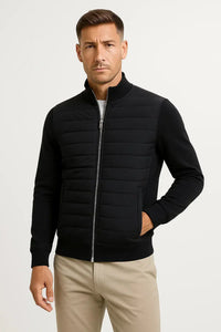 Vaughan | Men's Padded Quilted Hybrid Jacket with Knitted Sleeves