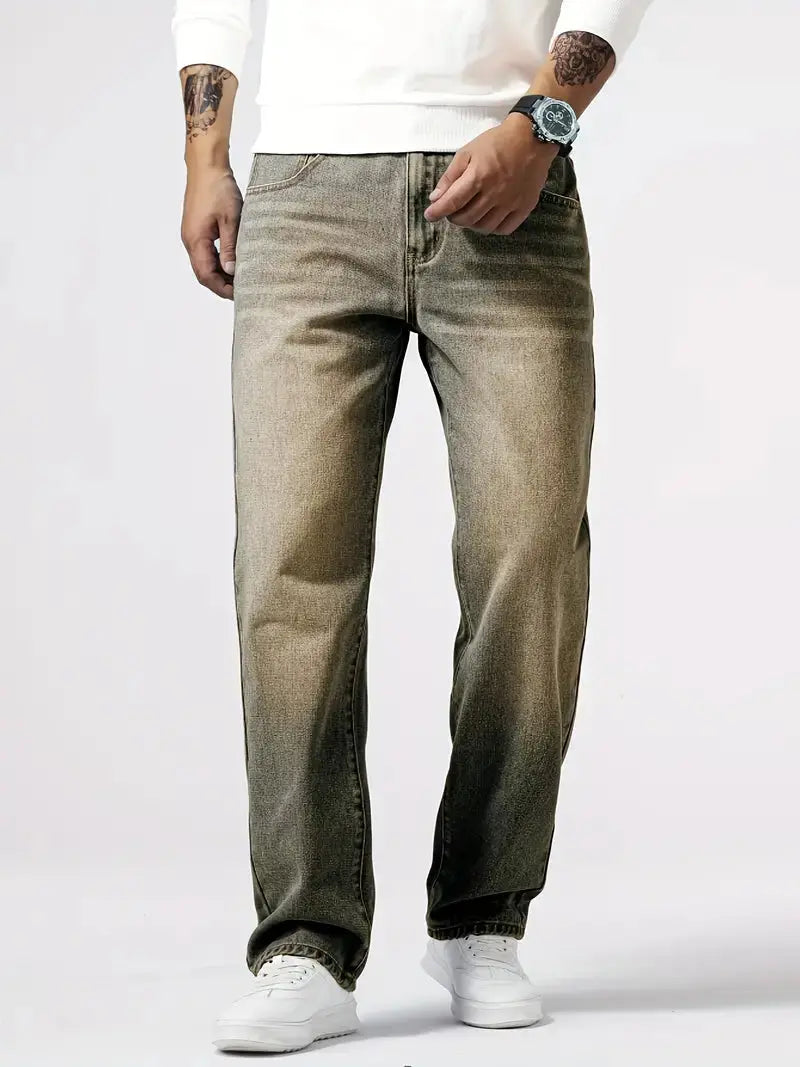 Men's khaki soft stretch jeans