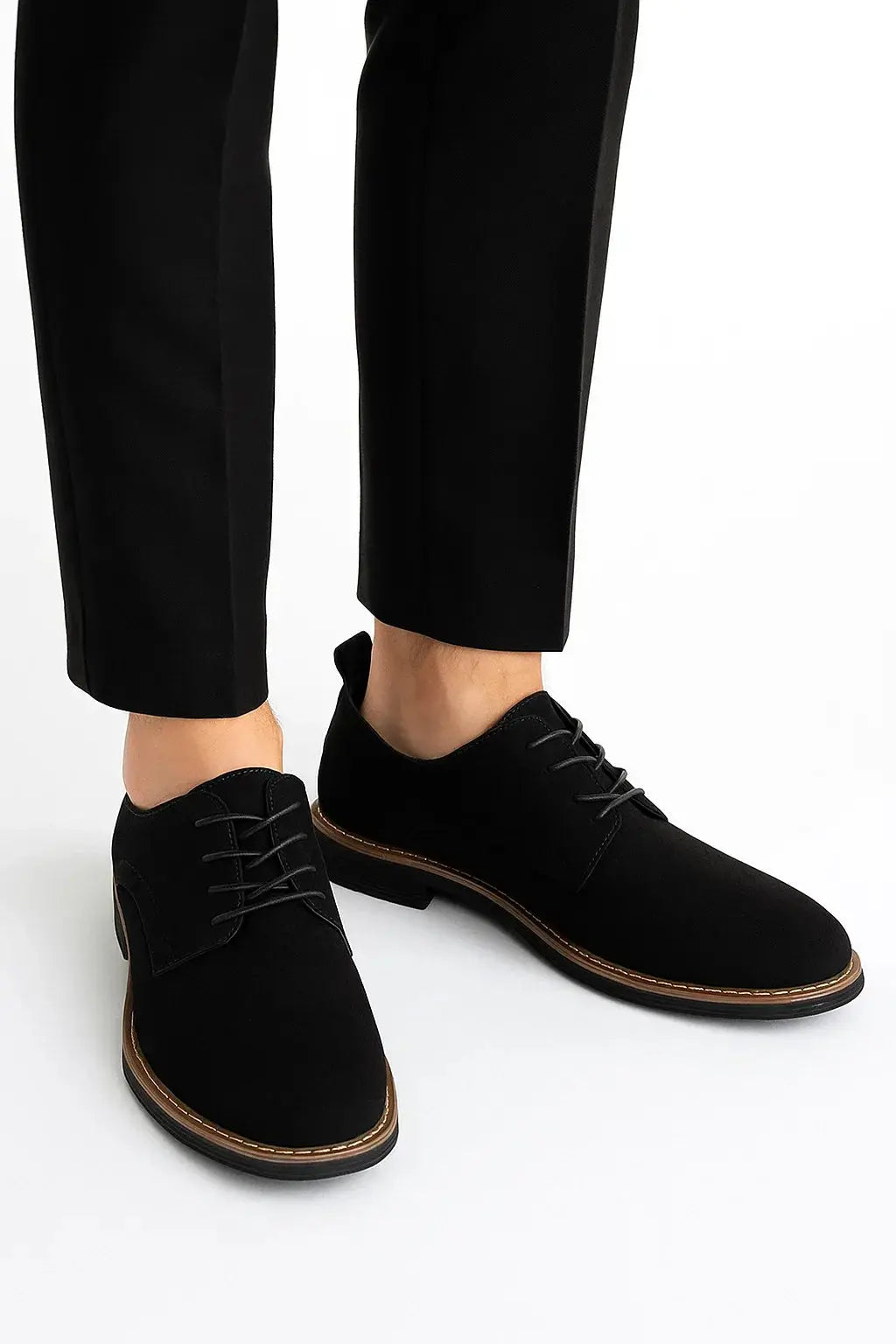Men's suede lace-up oxford shoes