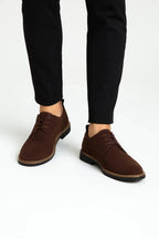 Men's suede lace-up oxford shoes