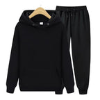 Men's black relaxed hoodie and jogger tracksuit set