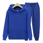 Men's blue relaxed hoodie and jogger tracksuit set