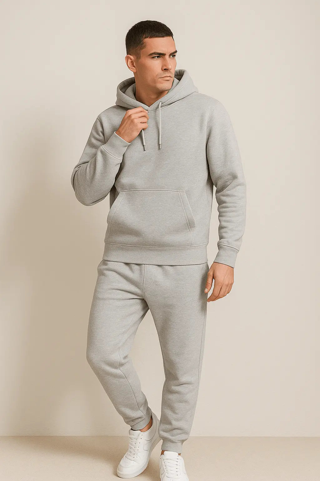 Men's relaxed hoodie and jogger tracksuit set