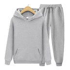 Men's light grey relaxed hoodie and jogger tracksuit set