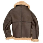 Men's PU leather aviator jacket with sherpa lining