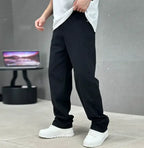 Men's black straight leg cotton jeans