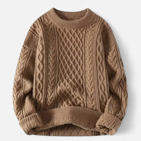 Ivor | Men's Classic Wool Cable Knit Crew Neck Winter Jumper