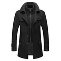 Men's black two-piece insulated overcoat