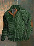 Men's black retro knitted jumper for autumn everyday wear