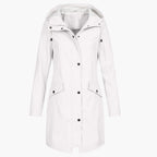 Close-up of zip fastening on waterproof raincoat