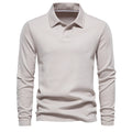 Men's beige crew neck soft knit jumper for autumn layering