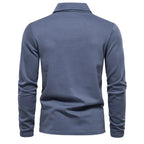 Men's blue crew neck soft knit jumper for autumn layering