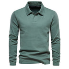 Men's blue crew neck soft knit jumper for autumn layering