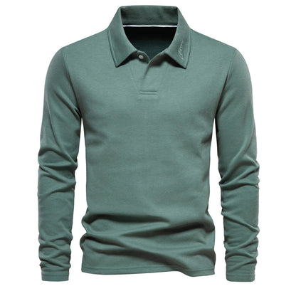 Men's blue crew neck soft knit jumper for autumn layering