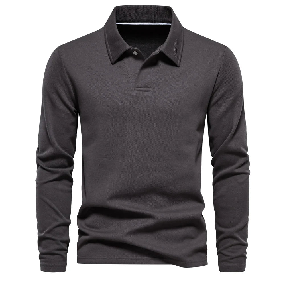 Men's blue crew neck soft knit jumper for autumn layering