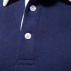 Men's black long sleeve polo jumper insulated for autumn