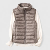 Olive | Women's Quilted Padded Autumn Gilet with Pockets