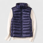 Women's Navy Blue Quilted Padded Autumn Gilet with Pockets