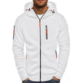 Men's white cotton hoodie with relaxed fit for autumn layering