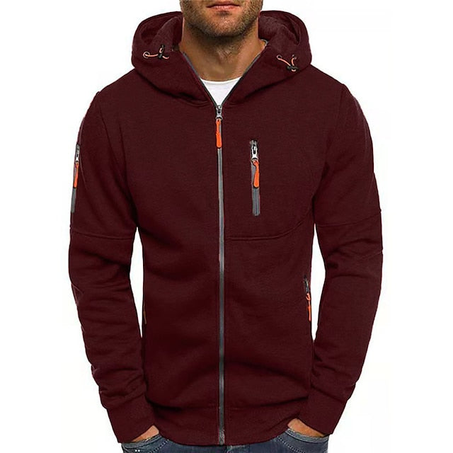 Men's white cotton hoodie with relaxed fit for autumn layering