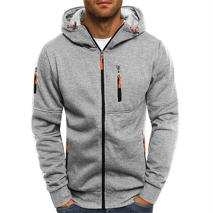 Men's white cotton hoodie with relaxed fit for autumn layering