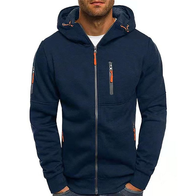 Men's white cotton hoodie with relaxed fit for autumn layering