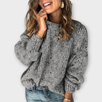 Women's Grey Oversized Chunky Knit Autumn Jumper