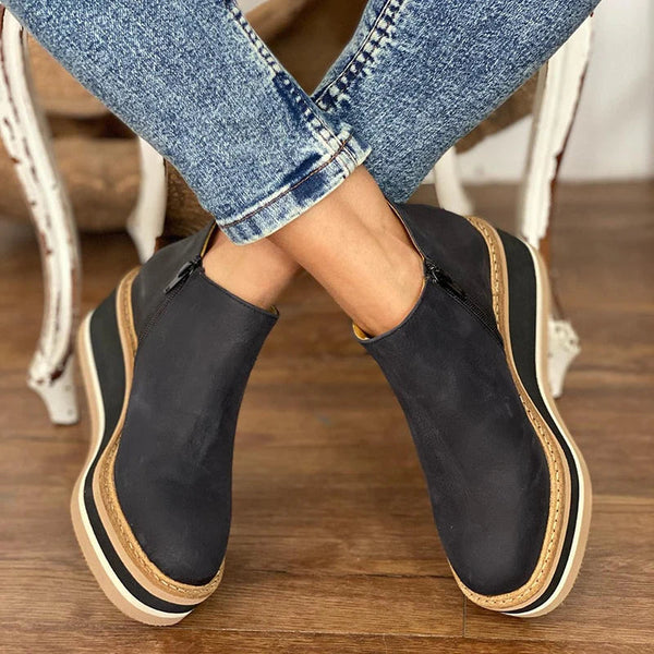Waterproof wide fit boots with textured sole, product still life