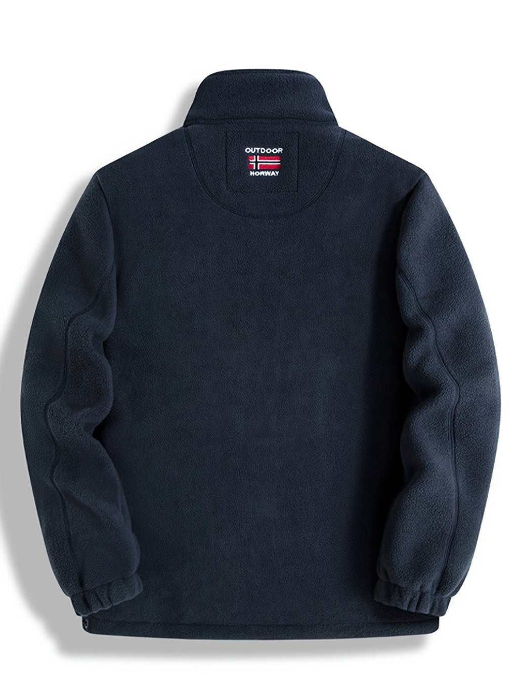 Men's navy windproof full-zip outdoor fleece jacket