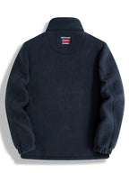 Men's navy windproof full-zip outdoor fleece jacket