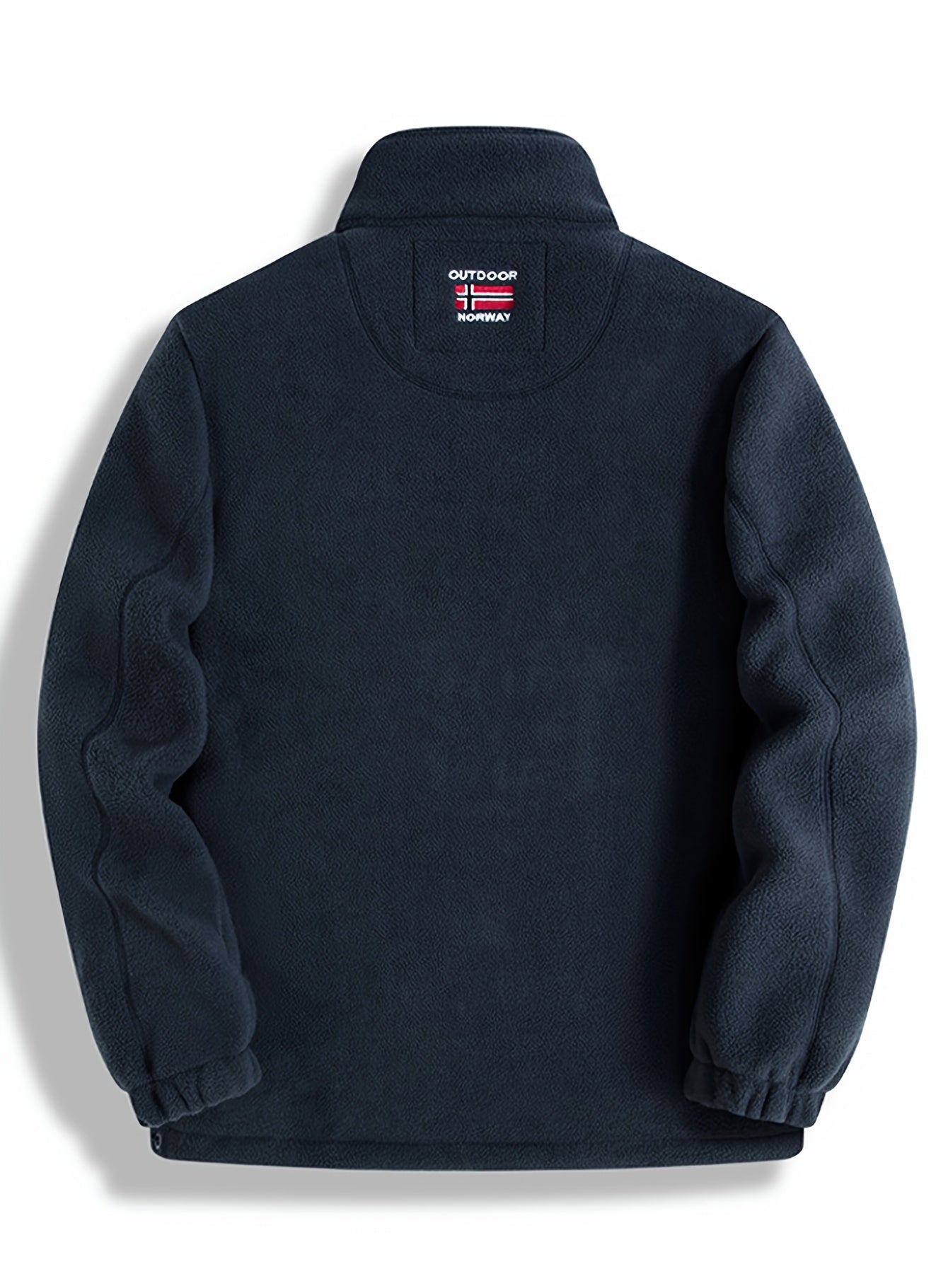 Men's navy windproof full-zip outdoor fleece jacket