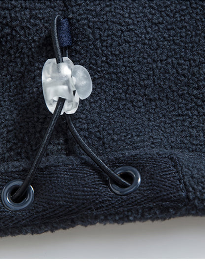 Men's navy windproof full-zip outdoor fleece jacket