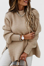 Women's Oversized Chunky Waffle Knit Jumper for Autumn